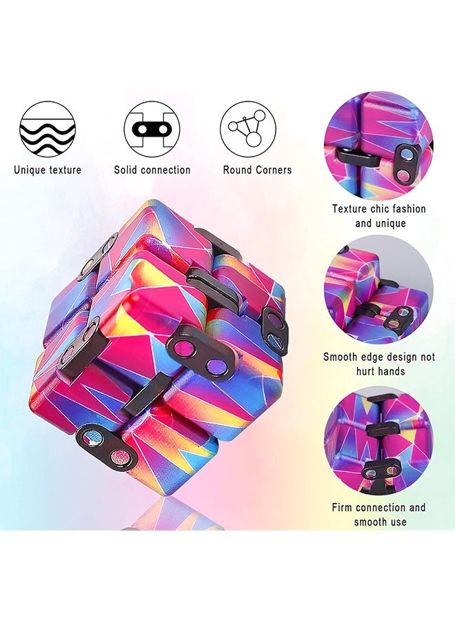 4Pcs Infinity Cube Toy Stress Relieving Game for Kids and Adults, Cute Mini Unique Gadget Anxiety Relief Kill Time Magic Puzzle Flip ADD ADHD OCD - Image 3