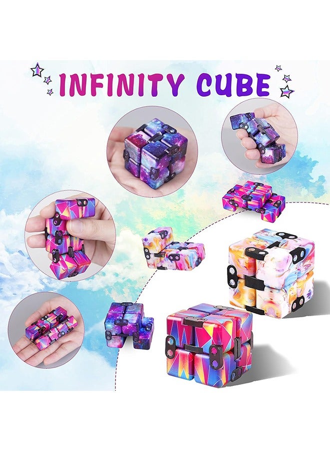 4Pcs Infinity Cube Toy Stress Relieving Game for Kids and Adults, Cute Mini Unique Gadget Anxiety Relief Kill Time Magic Puzzle Flip ADD ADHD OCD - Image 4