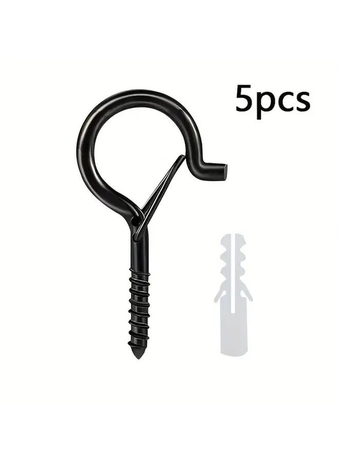 5Pcs Black Q Type Safety Hooks Anti Drop Windproof Belt Spring Buckle - Image 1