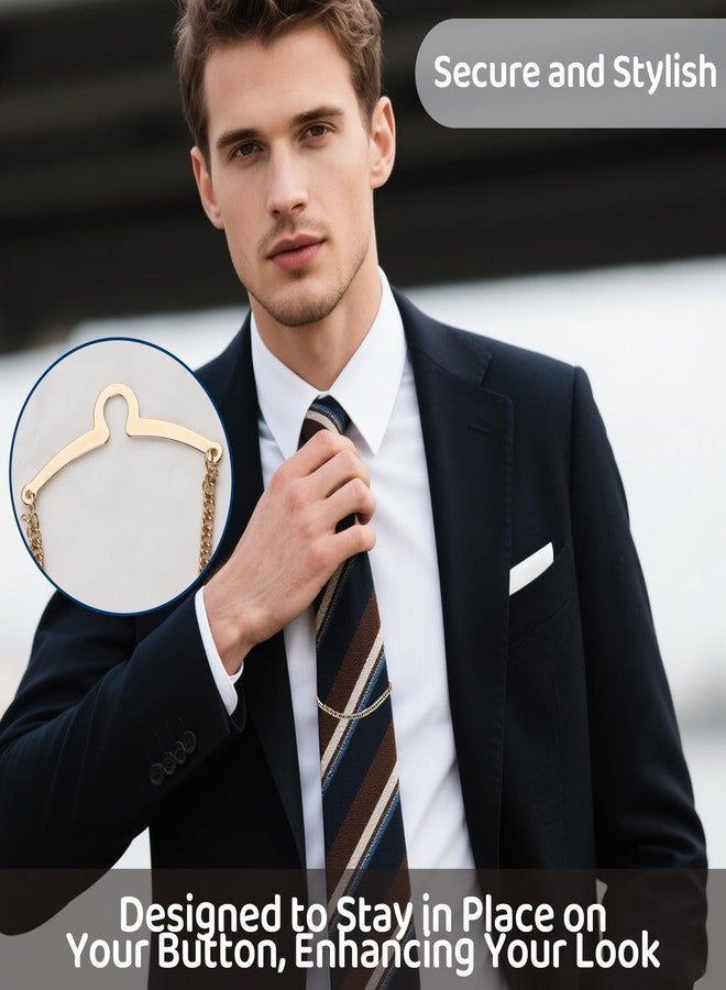 Notoke 2 Packs Tie Chain for Men - Fashion Necktie Clips and Chains, Men’s Accessories with Ring Clasps for Suits, Neckties, Vests & Trousers - Elegant Tie Pins and Tacks for Business and Wedding Wear - Image 3