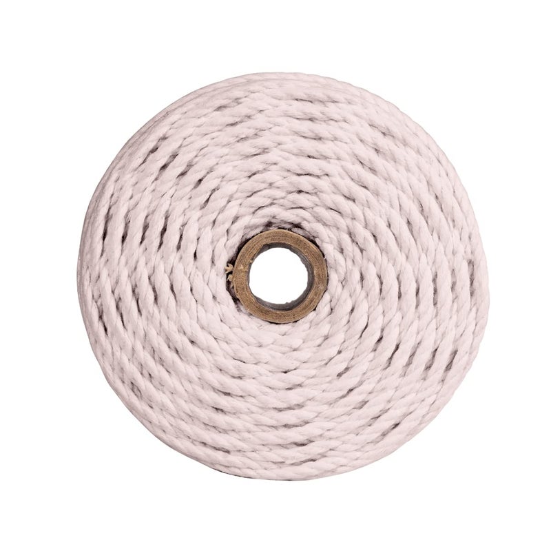 Bobbiny 3 Ply Twisted Macrame Cotton Cord Dori Roll Packaging Thread for Macrame DIY and Other Projects Powder Pink 4mm100 Meter - Image 3