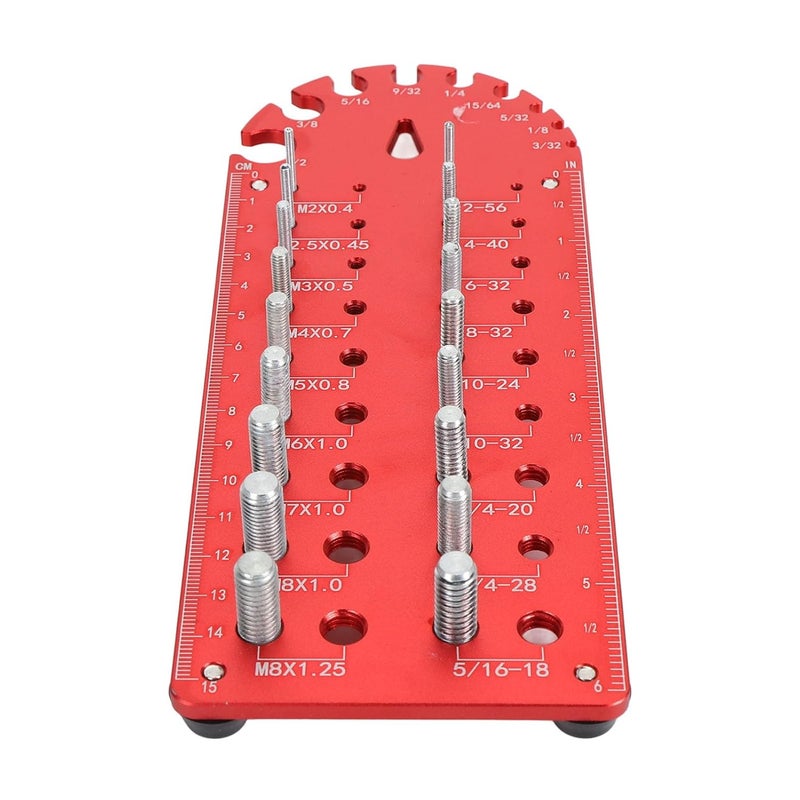 Aluminum Alloy Thread Checker Gauge Portable SAE Metric Screw Nut Identifier Set - Image 4