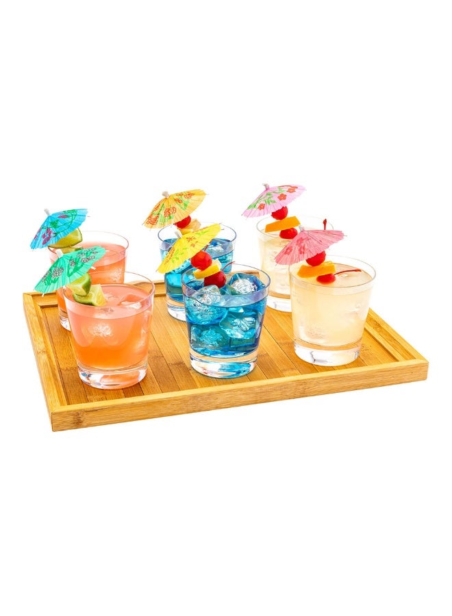 Restaurantware 4 Inch Umbrella Cocktail Picks, 1000 Assorted Colors Paper Umbrellas For Drinks - Disposable, Tropical Print, 7 Colors Bamboo Tiki Cocktail Umbrellas, For Cocktails Or Crafts - Image 2