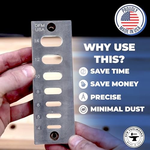DFM Tool Works A2 Domino Tenon Trim Plate - Compatible with Festool Domino Joiners - Trims 4mm to 14mm Sizes - Fits Glue-ups or Dry Fits - Eliminates Sanding and Razor Blade Use - Made in USA - Image 4