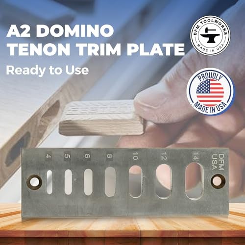 DFM Tool Works A2 Domino Tenon Trim Plate - Compatible with Festool Domino Joiners - Trims 4mm to 14mm Sizes - Fits Glue-ups or Dry Fits - Eliminates Sanding and Razor Blade Use - Made in USA - Image 2