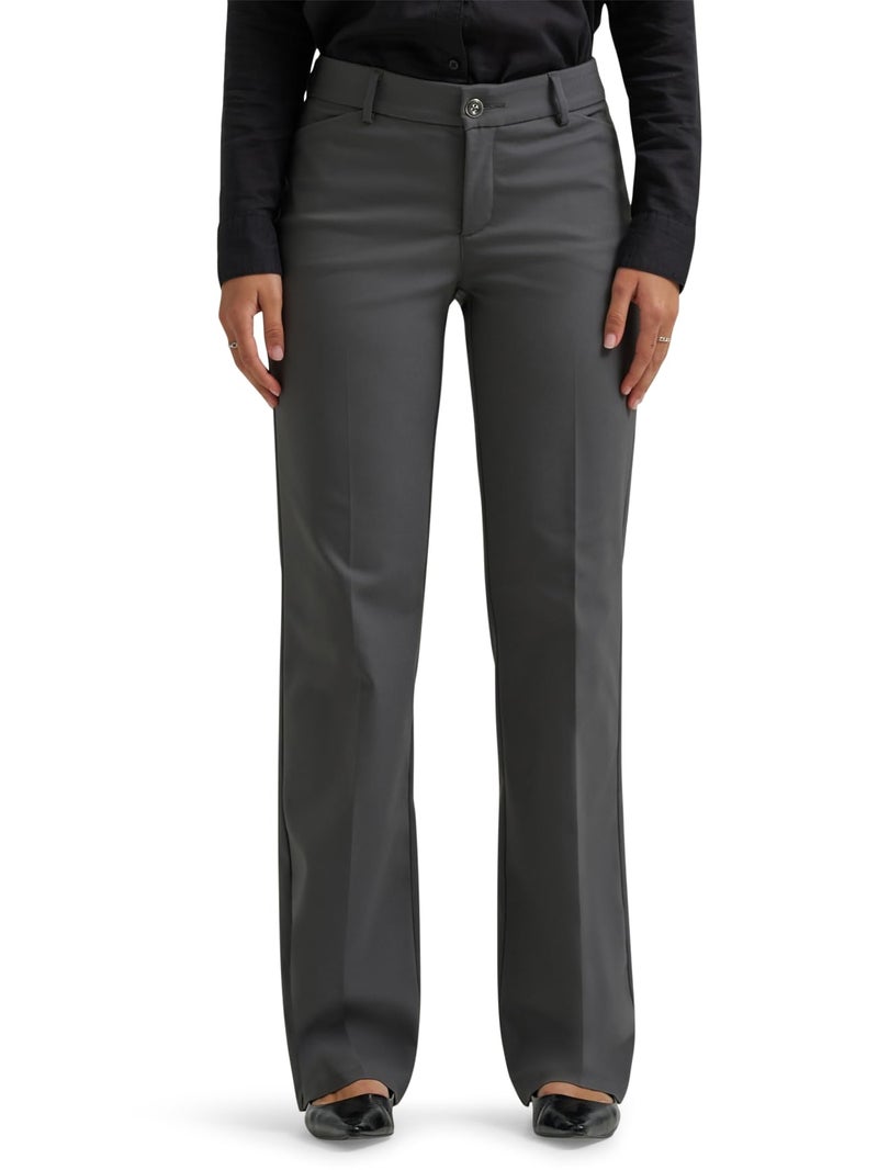 Lee Women's Ultra Lux Comfort with Flex Motion Trouser Pant, Static Gray, 8 Long - Image 1