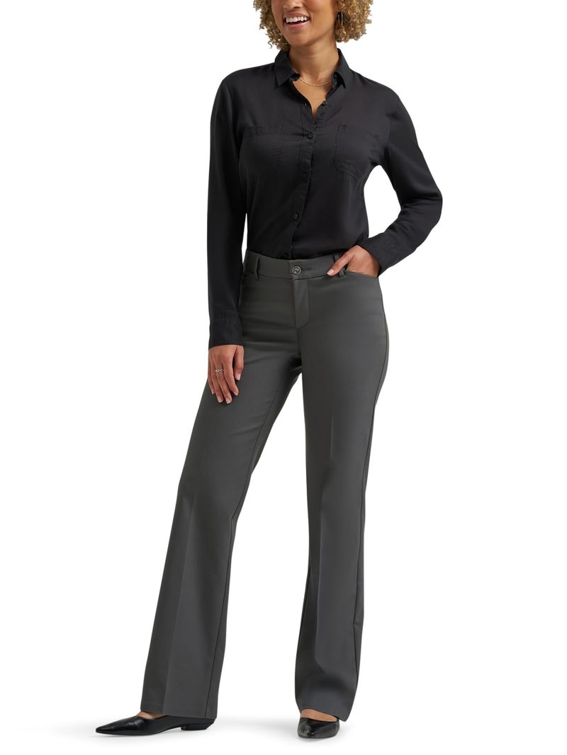 Lee Women's Ultra Lux Comfort with Flex Motion Trouser Pant, Static Gray, 8 Long - Image 2
