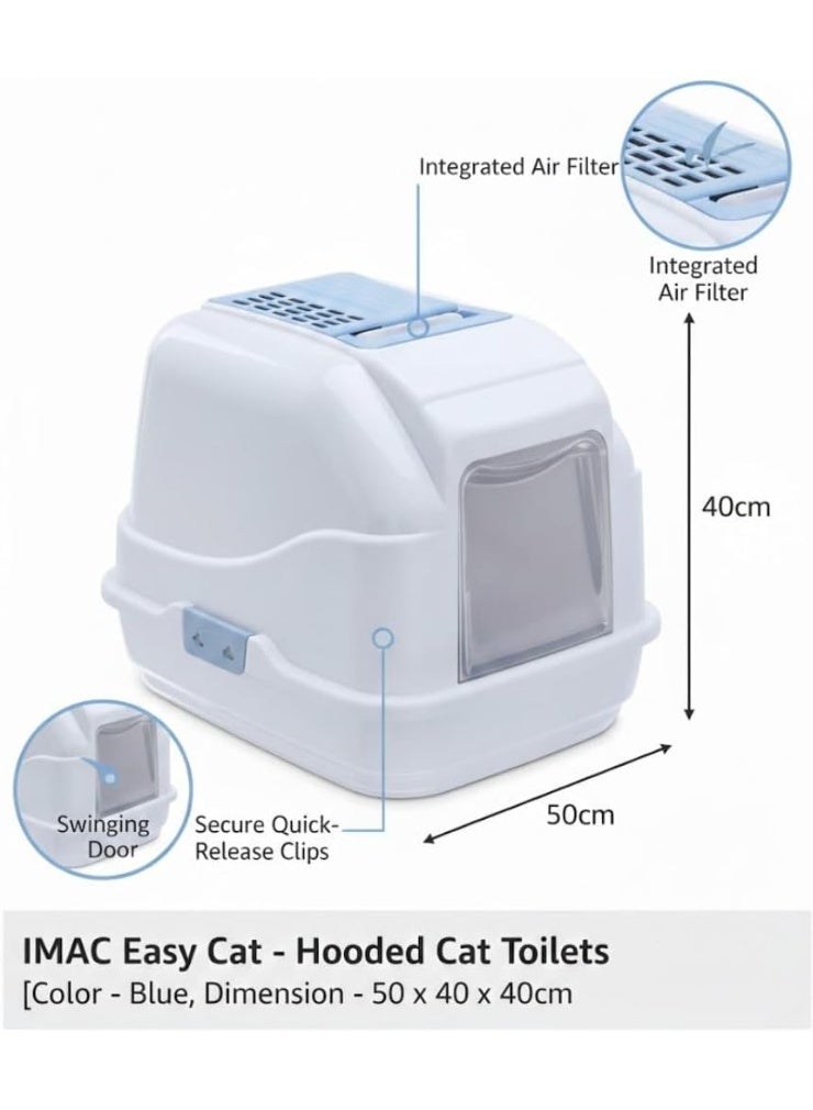 IMAC Easy Cat - Hooded Cat Toilets[Color - Blue, Dimension - 50 x 40 x 40cm] - Image 2