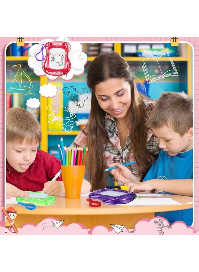 Leinuosen 18 Pcs Mini Magnetic Drawing Board for Kids, Backpack Keychain Clip Drawing Boards, Sketch Erasable Doodle Birthday Party Favors Small Writing Mini Magnet Board for Classroom Rewards (Multi Colors)  - Image 1