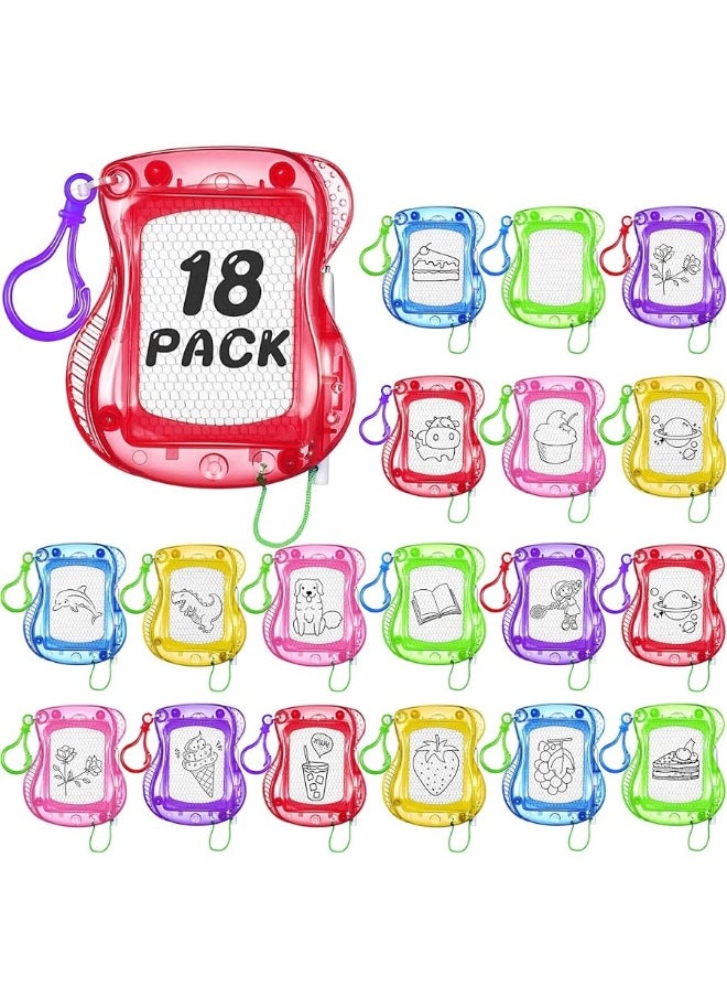 Leinuosen 18 Pcs Mini Magnetic Drawing Board for Kids, Backpack Keychain Clip Drawing Boards, Sketch Erasable Doodle Birthday Party Favors Small Writing Mini Magnet Board for Classroom Rewards (Multi Colors)  - Image 3