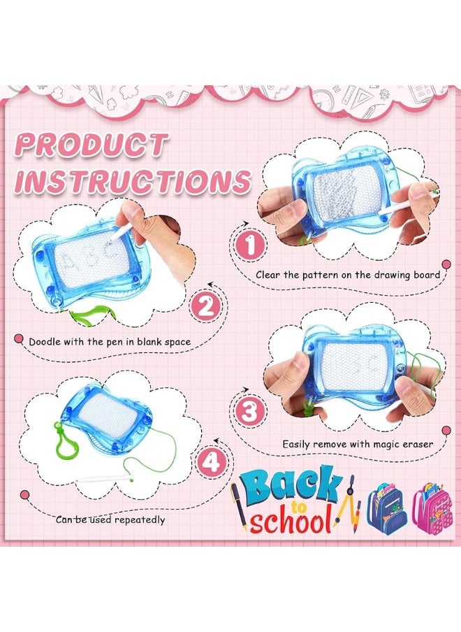 Leinuosen 18 Pcs Mini Magnetic Drawing Board for Kids, Backpack Keychain Clip Drawing Boards, Sketch Erasable Doodle Birthday Party Favors Small Writing Mini Magnet Board for Classroom Rewards (Multi Colors)  - Image 2