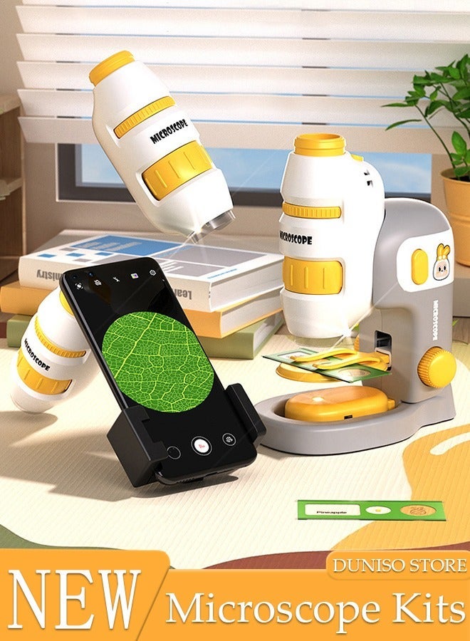 DUNISO Microscope Power LED Lighted Pocket Microscope Portable Microscope with 2 Specimens for Kids STEM and Educational Toy Interactive Learning 60X-180X - Image 1