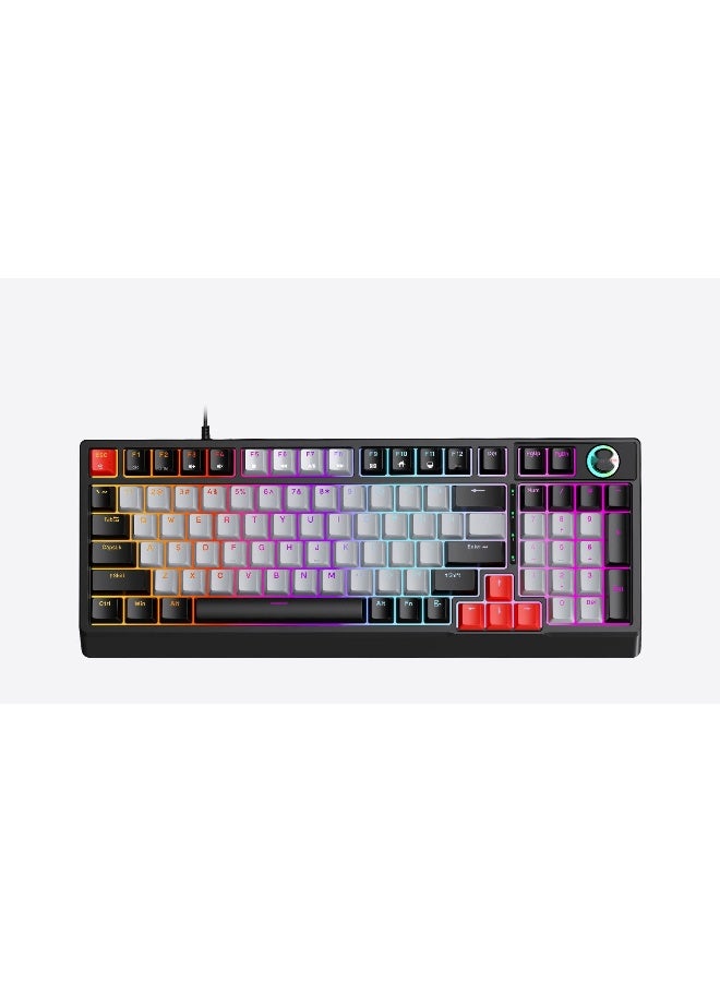 T-WOLF T50 Mechanical Keyboard - Customizable RGB Gaming with Colorful Backlighting, Detachable Knobs, and Hot-Swappable Switches - Image 1