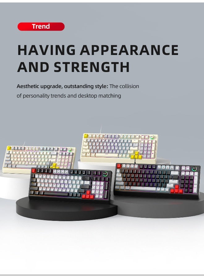 T-WOLF T50 Mechanical Keyboard - Customizable RGB Gaming with Colorful Backlighting, Detachable Knobs, and Hot-Swappable Switches - Image 5
