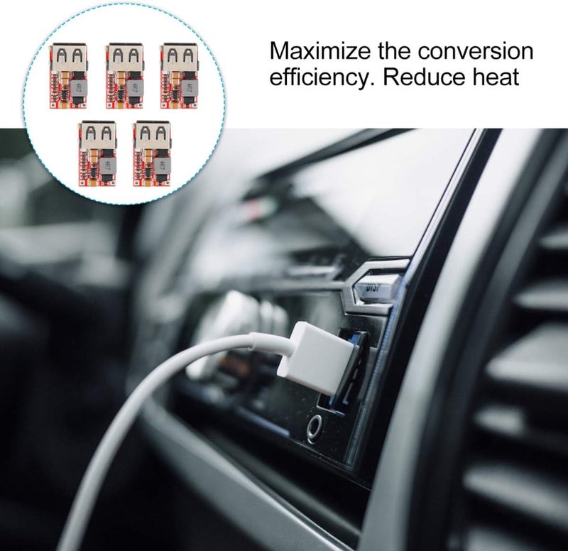 klarako Phone Charger Phone Charger Phone Charger 5pcs DC-DC Buck Converters Adjustable Buck Converter USB Voltage Regulator 6-24V 12V/24V to 5V 3A Charger Module Car Charger Car Charger Car Charger - Image 4