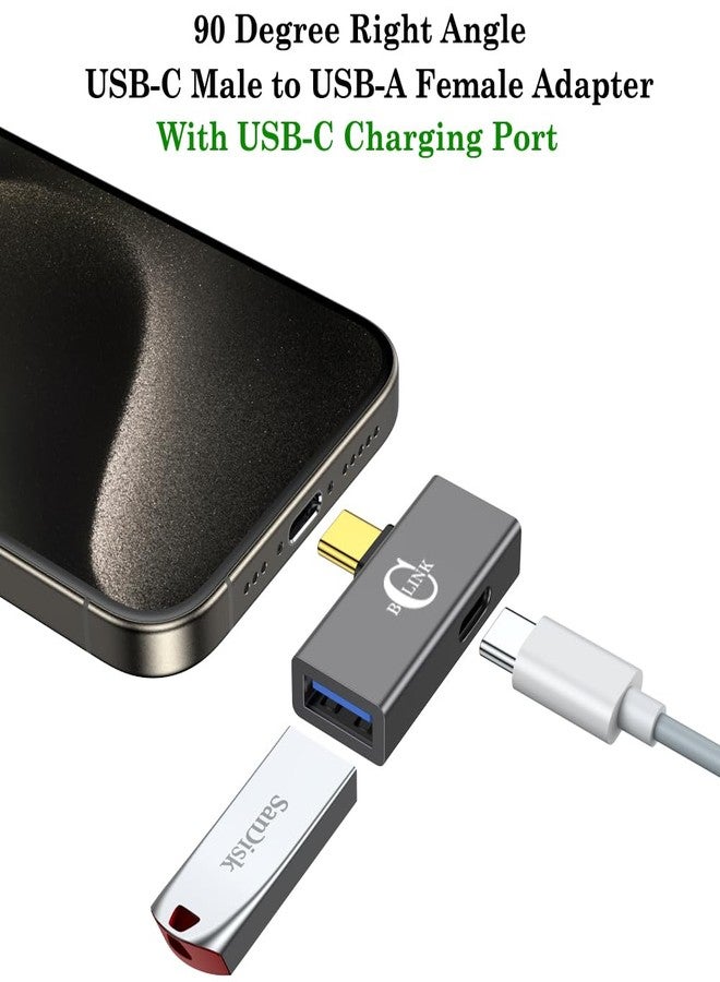 AuviPal محول BCLINK 2 في 1 USB C إلى USB 3.1 مع منفذ شحن 100 واط، محول Thunderbolt 4/3 OTG لـ Meta Quest 2، آيفون 15، ماك بوك، آي ماك، آيباد والمزيد - رمادي فضائي - Image 2