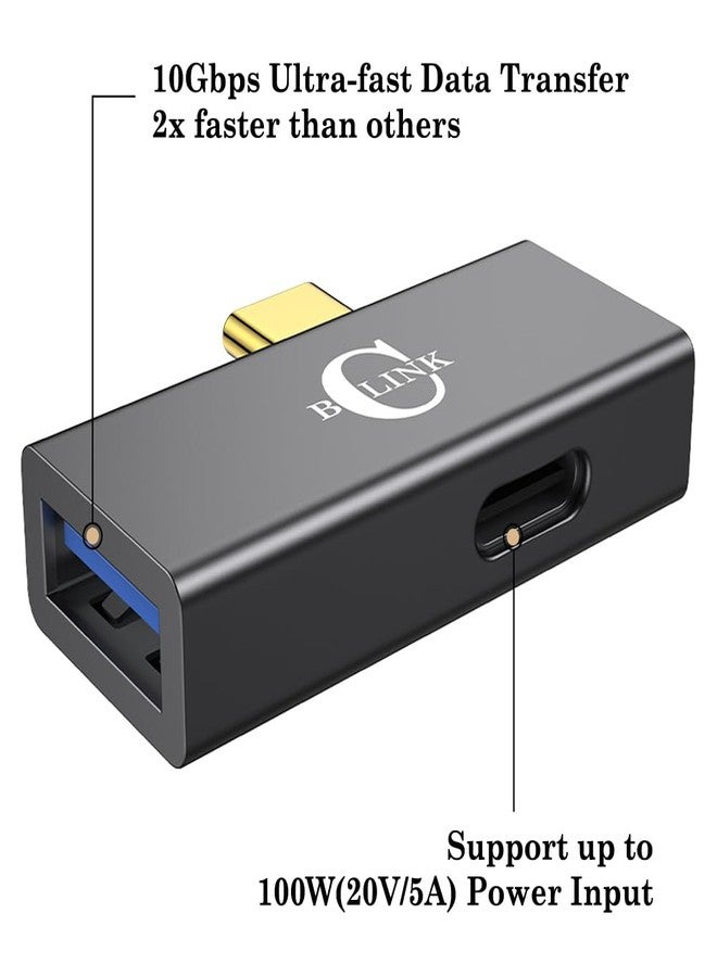 AuviPal محول BCLINK 2 في 1 USB C إلى USB 3.1 مع منفذ شحن 100 واط، محول Thunderbolt 4/3 OTG لـ Meta Quest 2، آيفون 15، ماك بوك، آي ماك، آيباد والمزيد - رمادي فضائي - Image 3