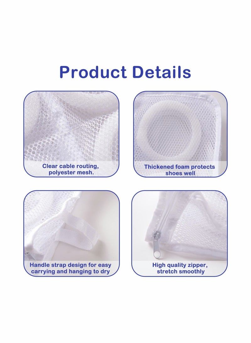 SYOSI Shoe Washing Bag with Zipper, Mesh Laundry Bag for Washing Machine, Reusable and Durable, Wash Bag for Sneakers, Trainers, Running Shoes, Bras, Socks, Lingerie (1 Large and 1Medium)  - Image 3