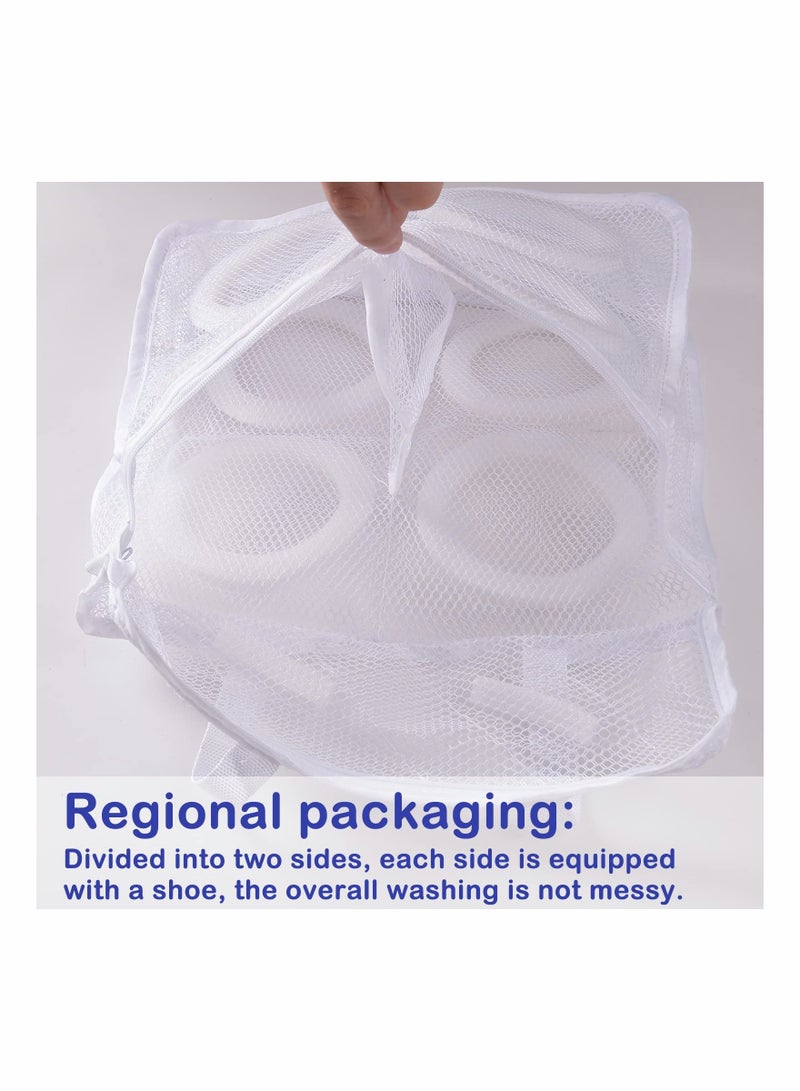 SYOSI Shoe Washing Bag with Zipper, Mesh Laundry Bag for Washing Machine, Reusable and Durable, Wash Bag for Sneakers, Trainers, Running Shoes, Bras, Socks, Lingerie (1 Large and 1Medium)  - Image 4