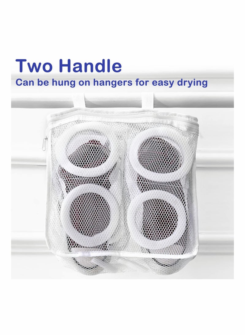 SYOSI Shoe Washing Bag with Zipper, Mesh Laundry Bag for Washing Machine, Reusable and Durable, Wash Bag for Sneakers, Trainers, Running Shoes, Bras, Socks, Lingerie (1 Large and 1Medium)  - Image 5
