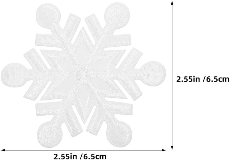 50pcs Iron-on Snowflake Embroidered Patches with Adhesive for DIY Clothing Decorations, Fabric Appliques for Sweaters, Hats, Jeans, and Holiday Crafts - Image 2