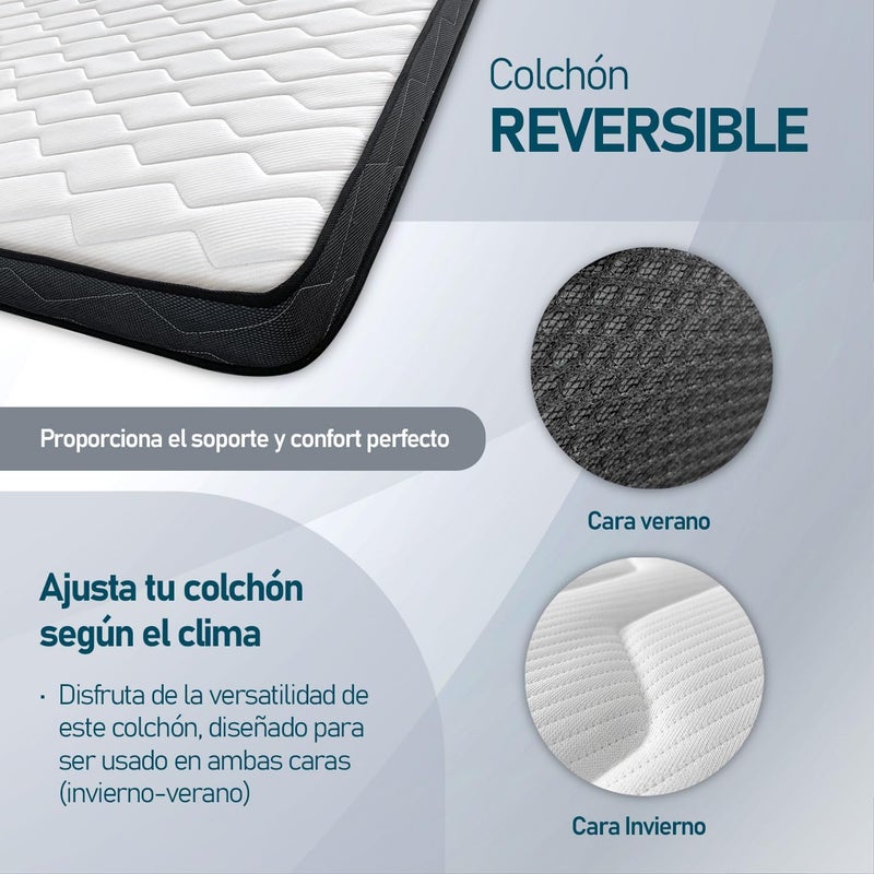 amuéblate online Reversible Mattress 105 x 200 cm Ideal for Trundle Beds or Bunk Beds, Mite-Resistant, Antibacterial and Hypoallergenic - Image 5