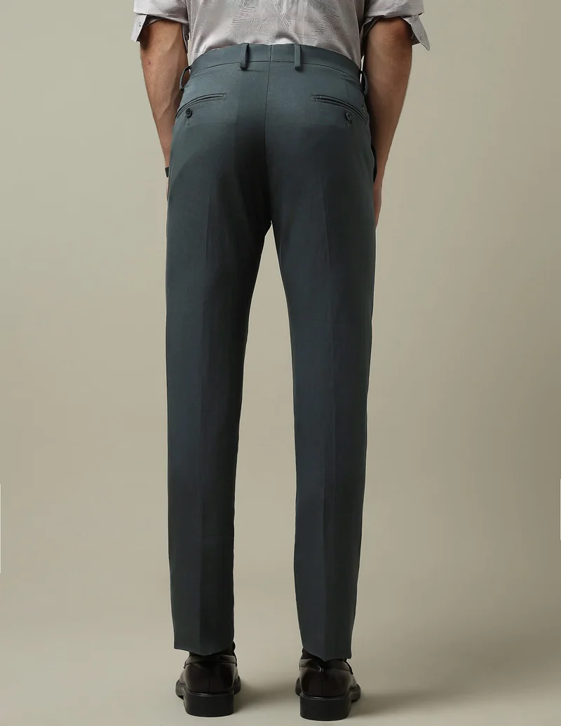 Arrow Dark Grey Twill 1851 Pleated Trousers for Men | Best Price UAE