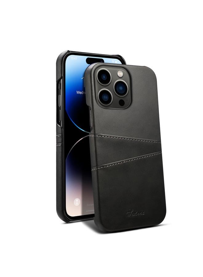 Suteni Case For iPhone 14 Pro Calf Texture Card Slots Phone Case - Image 1