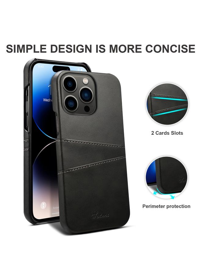 Suteni Case For iPhone 14 Pro Calf Texture Card Slots Phone Case - Image 4