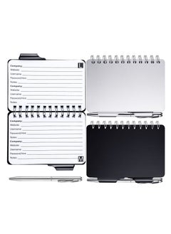 Excefore Portable Password Book Password Organizer, Notebook Elegant Pattern Password Book Keeper with Pen (Black + Sliver)  - Image 1