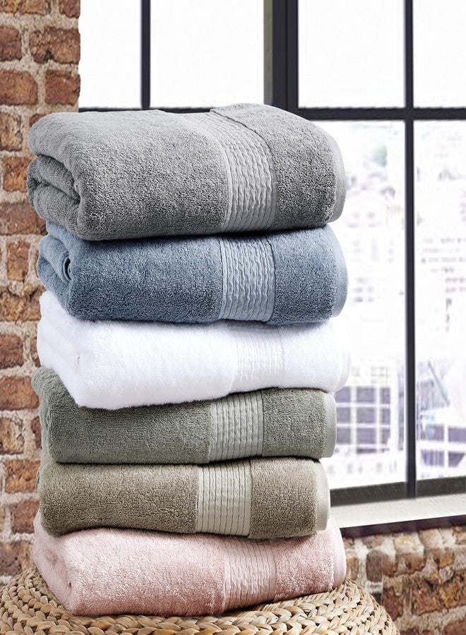 Brooklyn Loom Cotton Tencel™ Grey Cotton 6-Piece 6 Piece Set Towel, Solid Themed, for Men and Women, Oeko-TEX Certified Confidence - Image 3