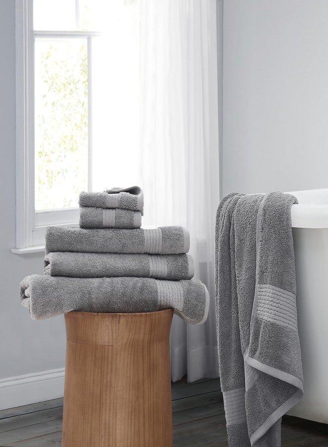 Brooklyn Loom Cotton Tencel™ Grey Cotton 6-Piece 6 Piece Set Towel, Solid Themed, for Men and Women, Oeko-TEX Certified Confidence - Image 1