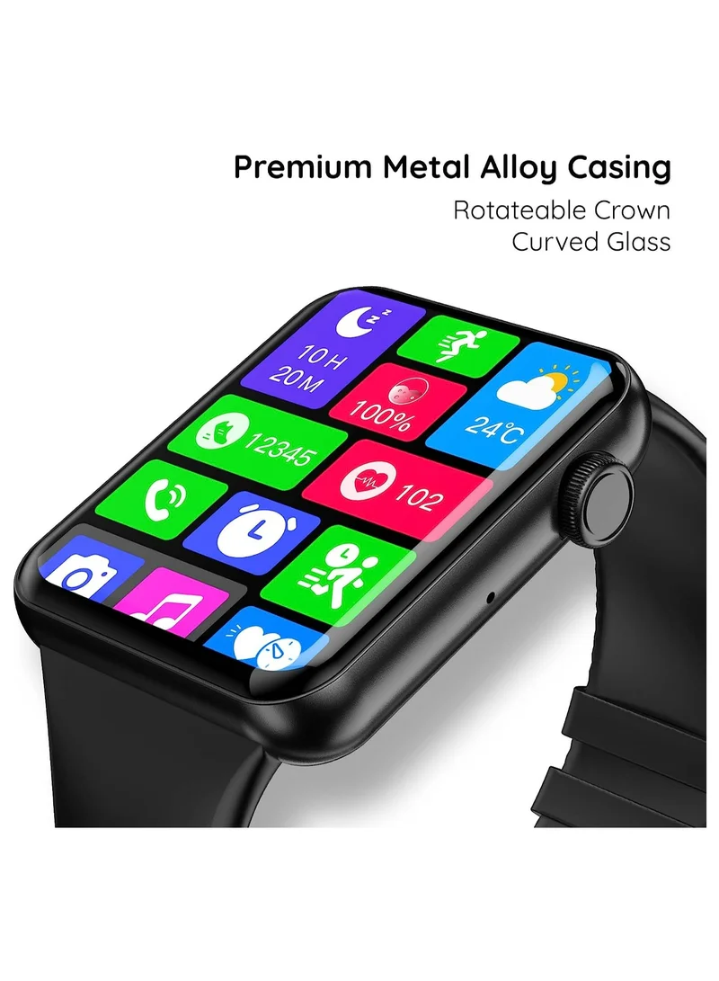 بيبل Pebble Vision 2.05 Largest HD Display 600 Nits Brightnes, Bluetooth Calling, Voice Assistance, HR & BP Monitor, Alarm & Notification Smartwatch
