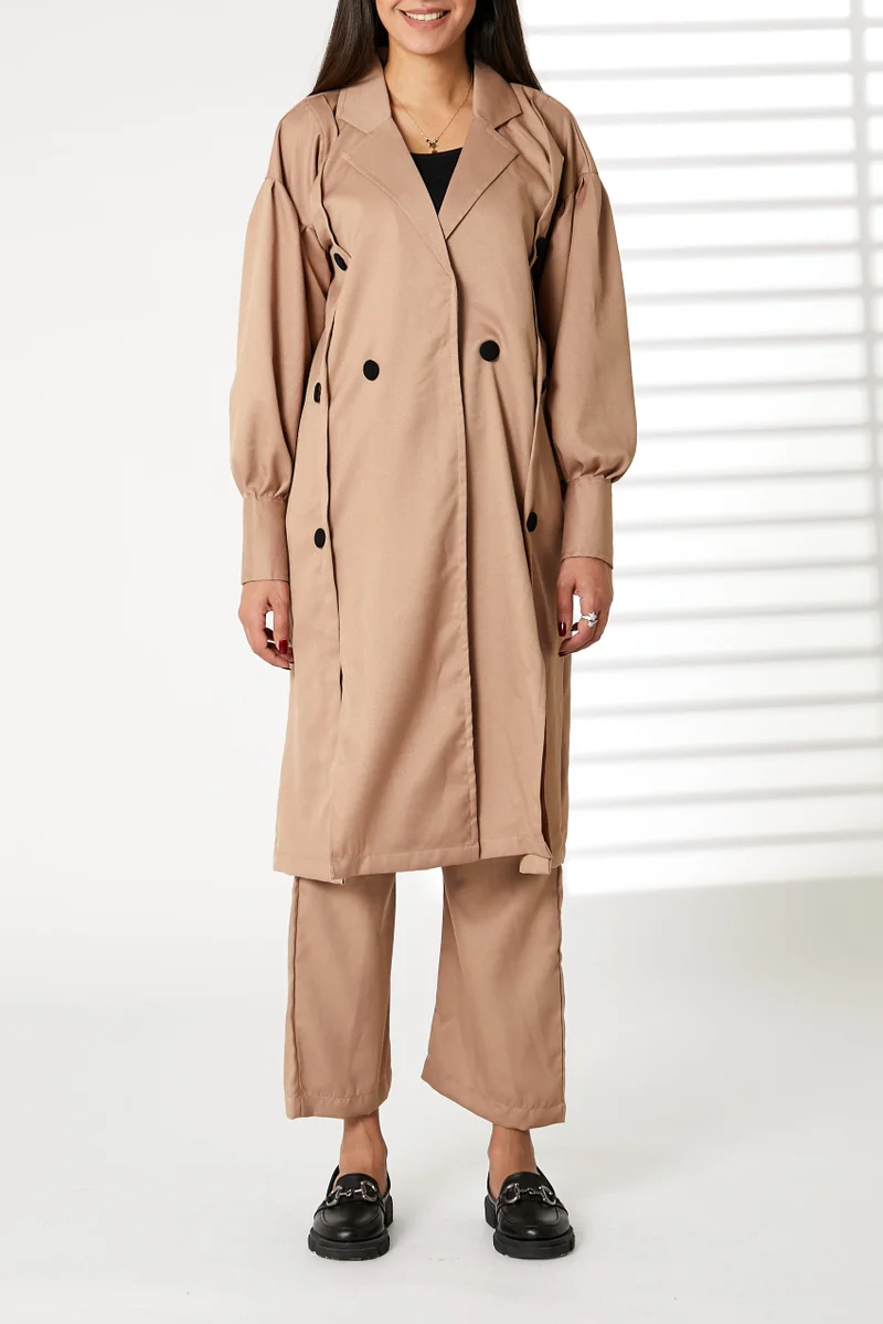 Moistreet Barbie Crepe Trench Coat Set