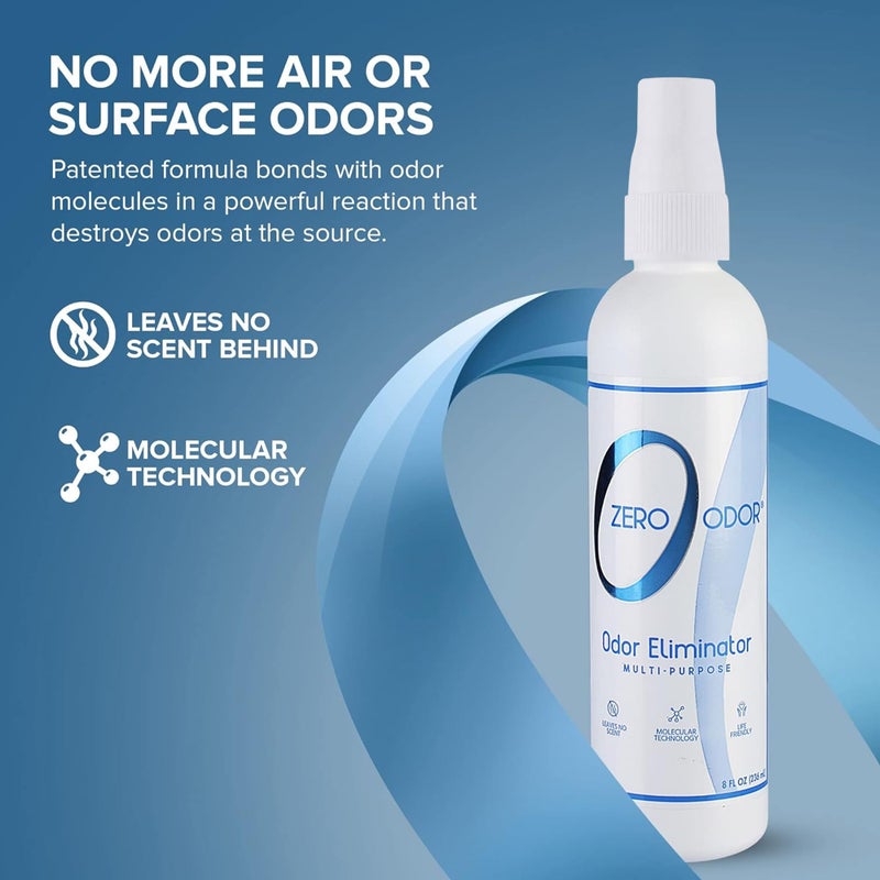 Zero Odor Multi-Purpose Odor Eliminator - Eliminate Air & Surface Odor - Patented Technology Best for Bathroom, Kitchen, Fabric, Closet- Smell Great Again, 8oz (Over 1000 Sprays) - Image 3