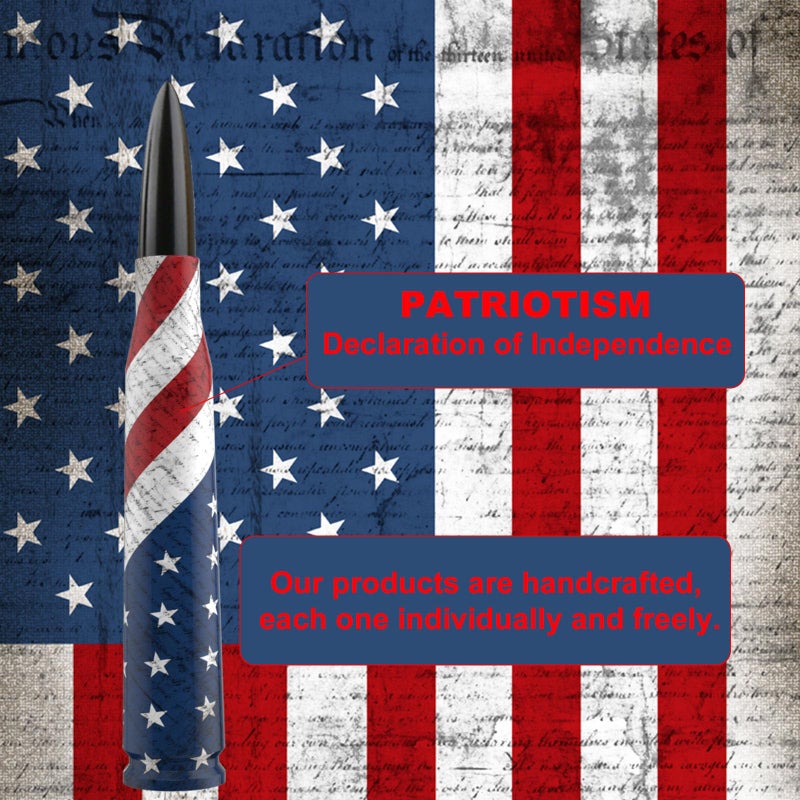 Engirette Car Truck Bullet Antenna Replacement Mast with Valve Stem Caps American Flag Style for GMC Sierra Chevy Silverado Dodge Ram 1500 2500 3500 Ford F150 F250 F350 Super Duty Raptor Accessories, Black - Image 5