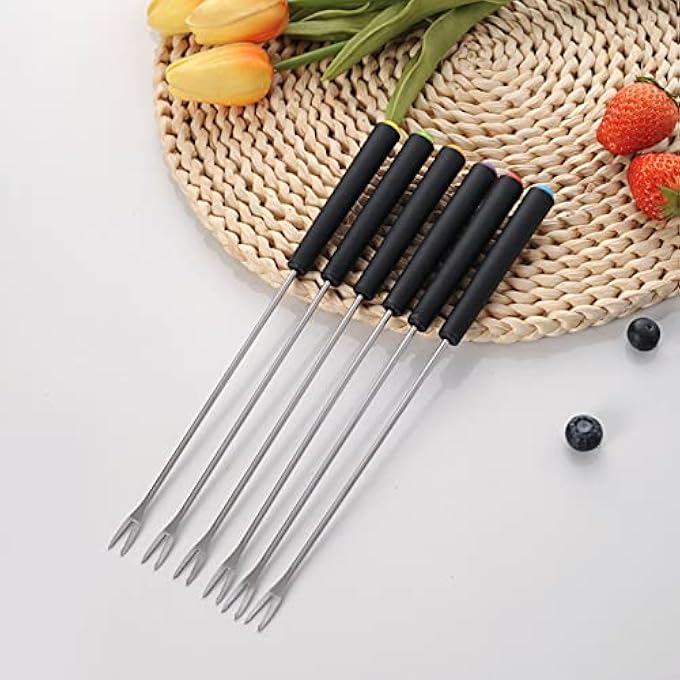 Bewinner 6Piece Stainless Steel Fondue Fork Set Multifunctional Design With Ergonomic Handle For Easy Holding For Cake Chocolate And Cheese Fondue And Easy To Clean - Image 4