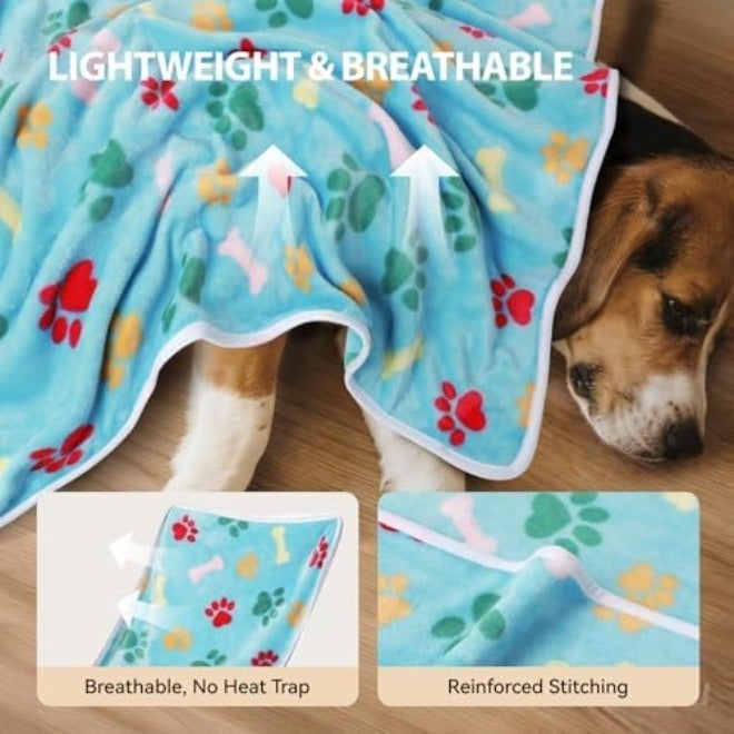 LINENLUX 3-Piece Soft Plush Dog Blanket Set - Cozy Flannel for Puppies, Cats & Pets - Image 4