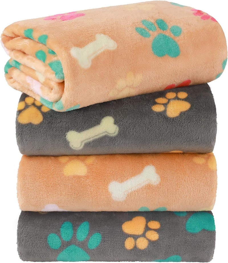 LINENLUX 3-Piece Soft Plush Dog Blanket Set - Cozy Flannel for Puppies, Cats & Pets - Image 1