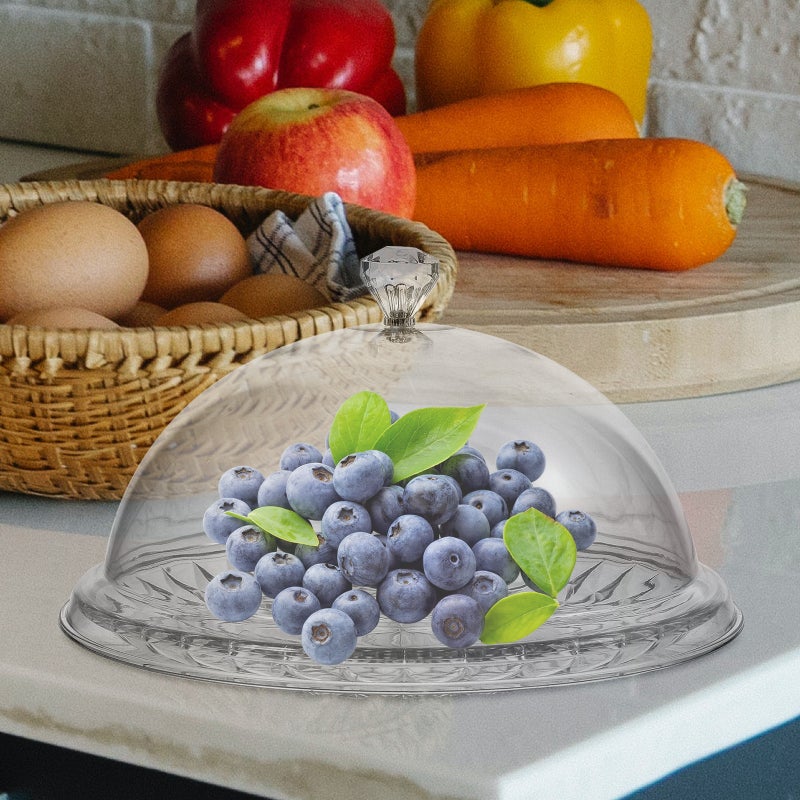 2pcs Cake Tray with Lid Clear Cake Stand with Dome Snack Serving Tray for Wedding Party - Image 2