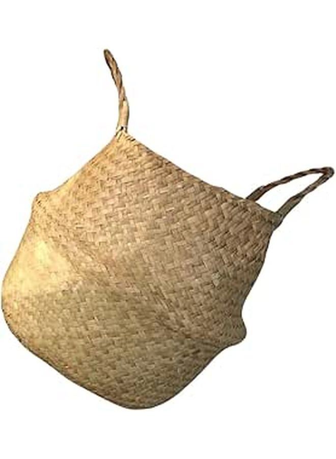 Foldable Natural Fiber Woven Flowerpot Basket For Indoor Outdoor Home Decor - Image 1