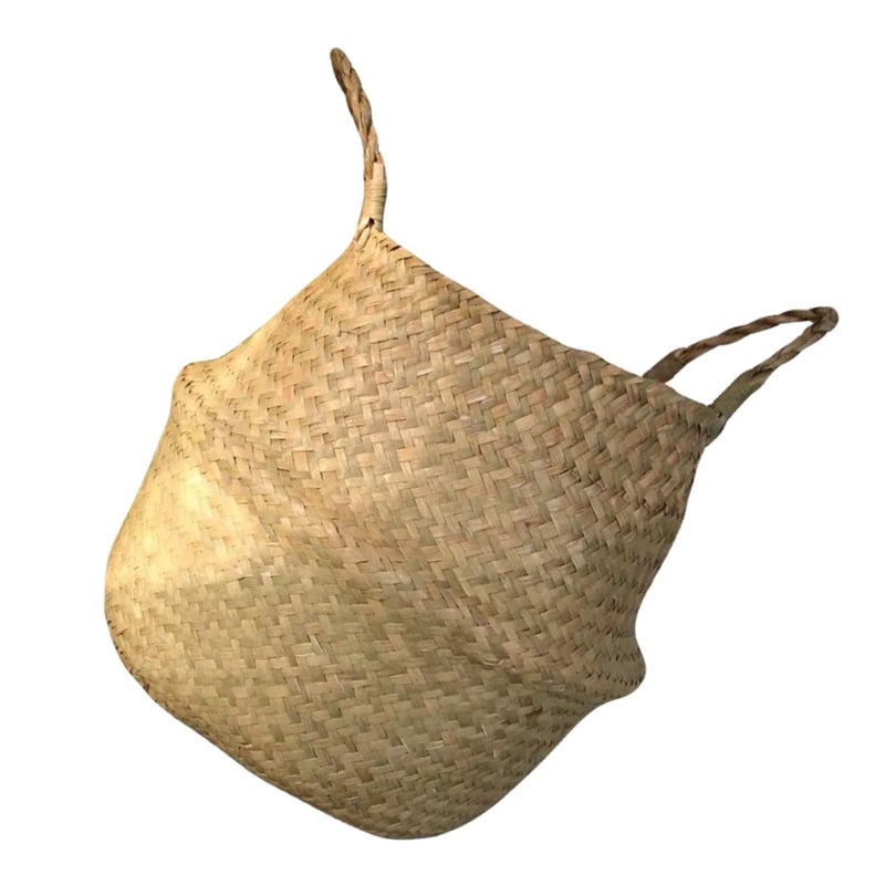 Foldable Natural Fiber Woven Flowerpot Basket For Indoor Outdoor Home Decor - Image 2