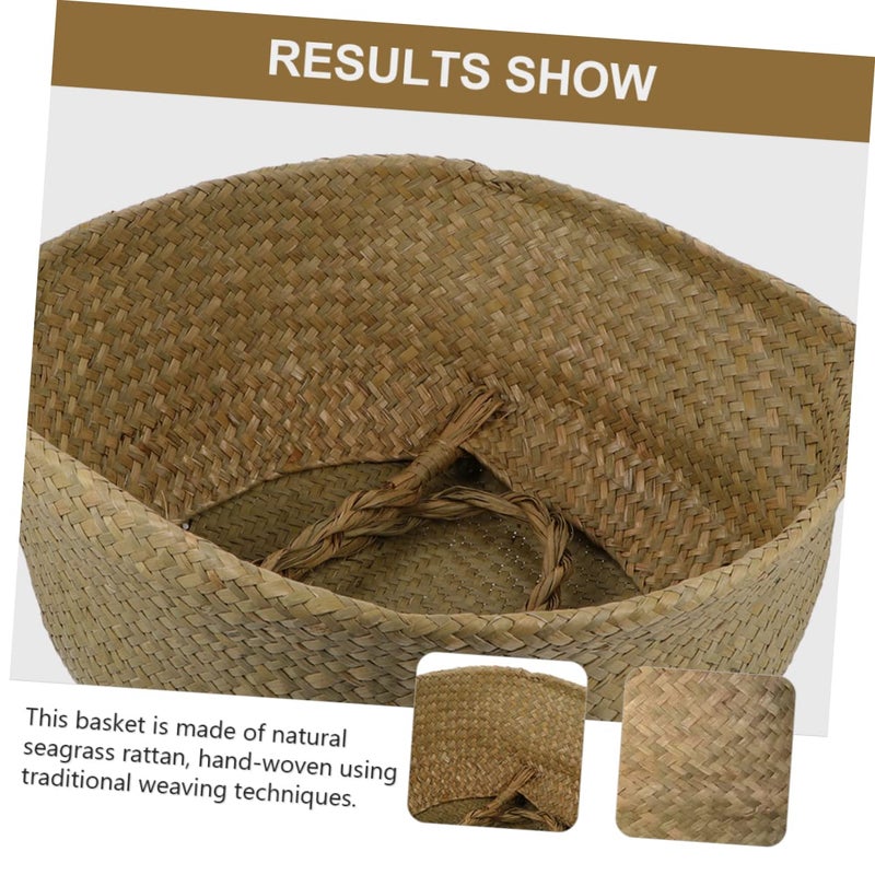 Foldable Natural Fiber Woven Flowerpot Basket For Indoor Outdoor Home Decor - Image 3