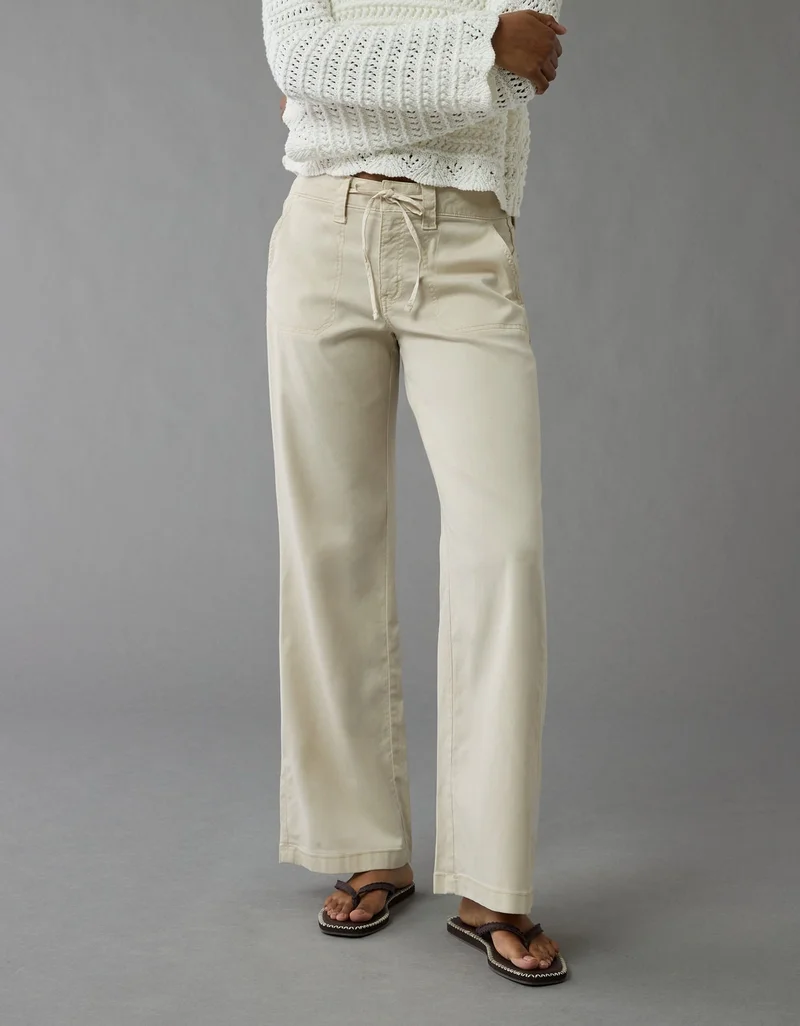 American Eagle  AE Stretch Low-Rise Baggy Wide-Leg Pant for Women | Best Price UAE