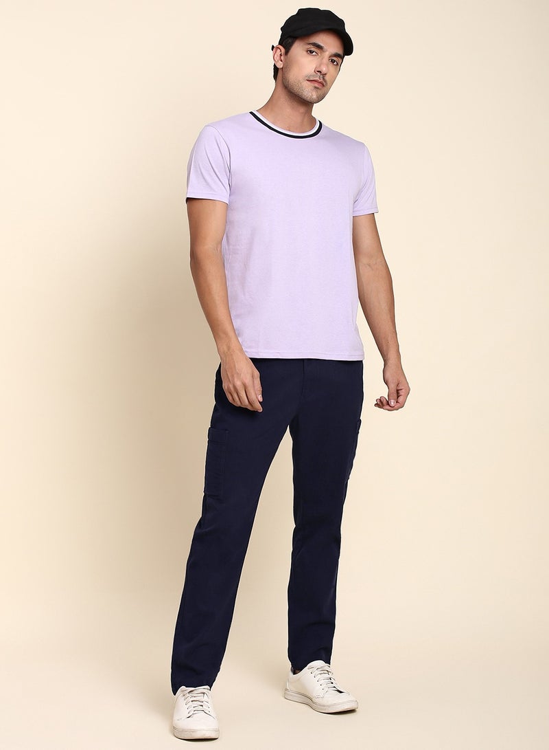 Dennis Lingo Navy Chinos for Men - Regular Fit, Cotton Lycra  - Image 4