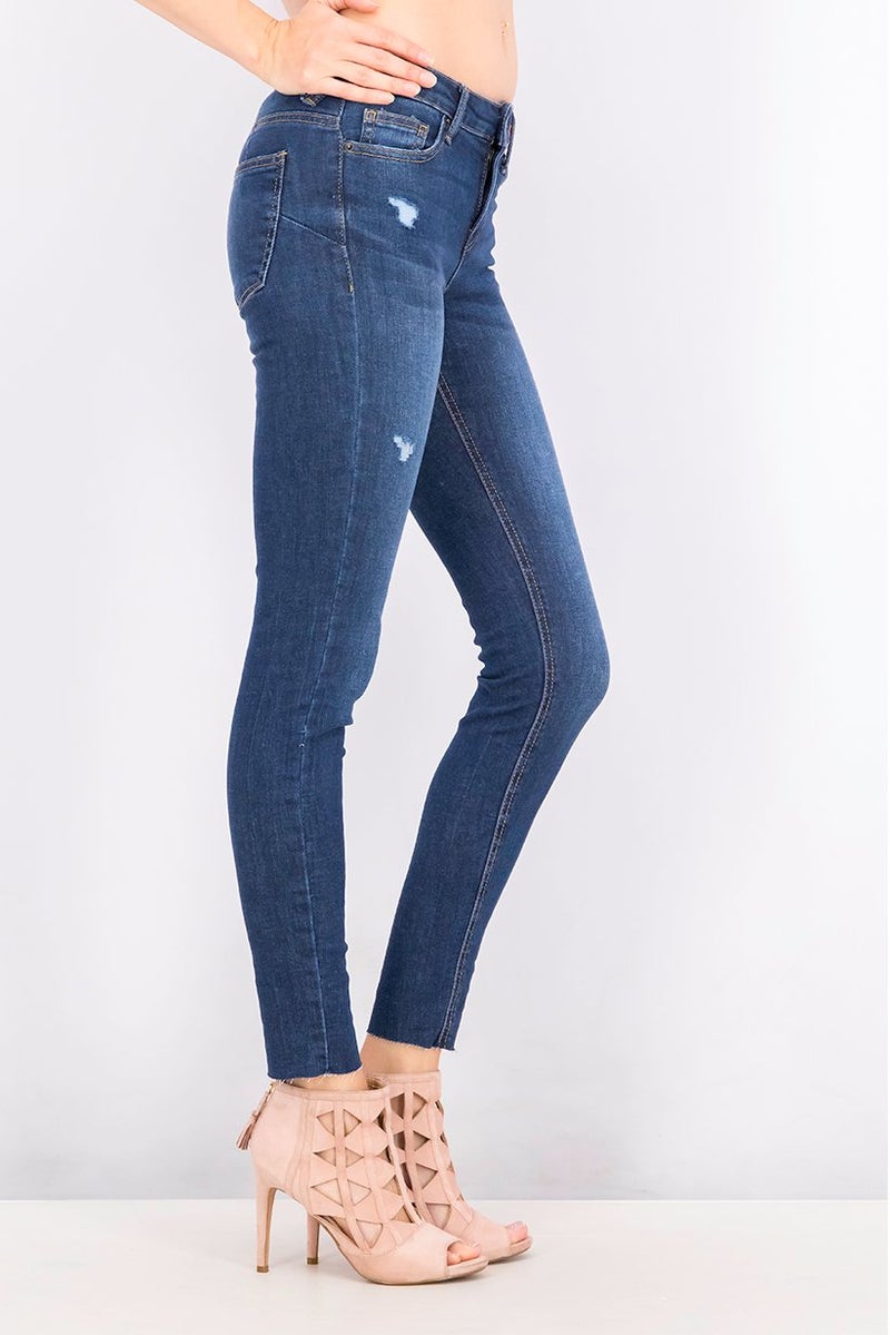 Bershka جينز ضيق للنساء، قابل للتمدد، غسلة زرقاء - Image 2