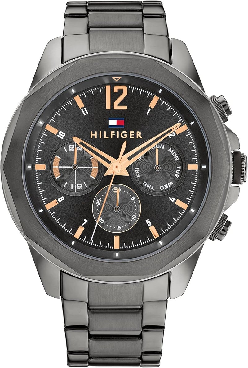 Tommy Hilfiger Men's Dark Grey Dial Steel Watch - Image 1