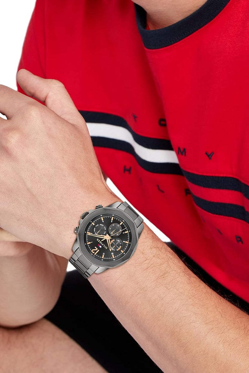 Tommy Hilfiger Men's Dark Grey Dial Steel Watch - Image 4