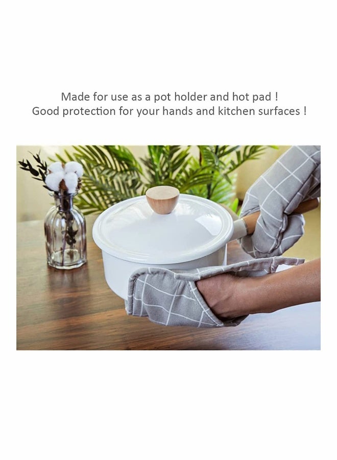 Cotton Pot Holders, Set of 3 Pot Holders with Hanging Loop, Oven Mitts Set, Machine Washable and Durable Heat Resistant Hot Pads Pocket Mitts for Kitchen Cooking and Baking (Square, 8.5'')  - Image 5
