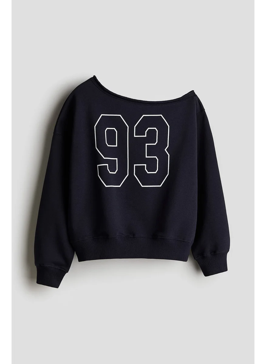 اتش اند ام Oversized One-Shoulder Sweatshirt